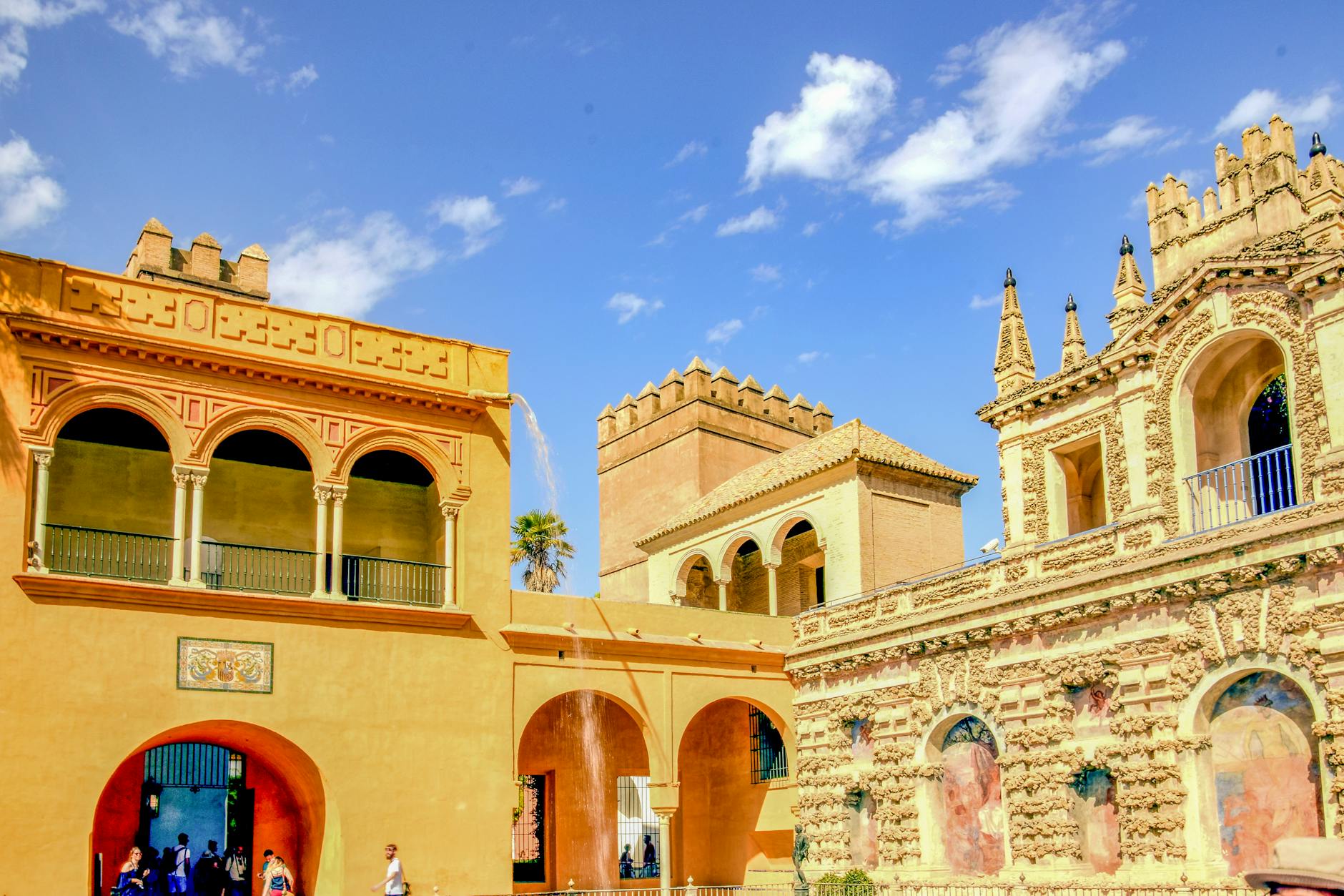 Capture of the Royal Alcazar&rsquo;s detailed facade in sunny Seville, Spain.
