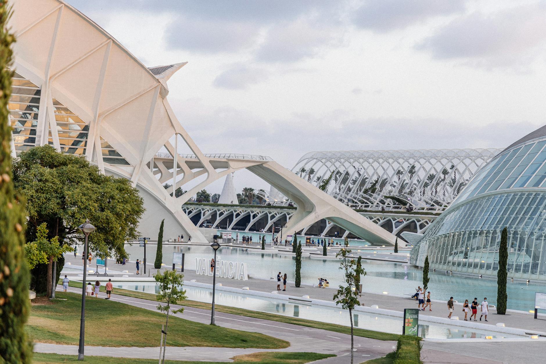 Modern architecture at the City of Arts and Sciences, Valencia, Spain.