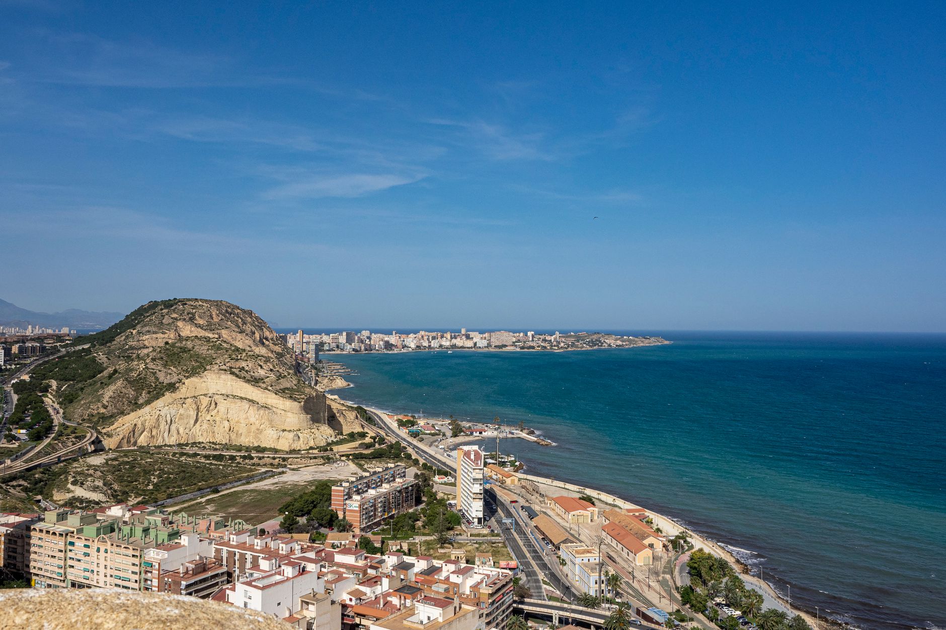 A breathtaking view of Alicante&rsquo;s coastline against the Mediterranean Sea in Spain.
