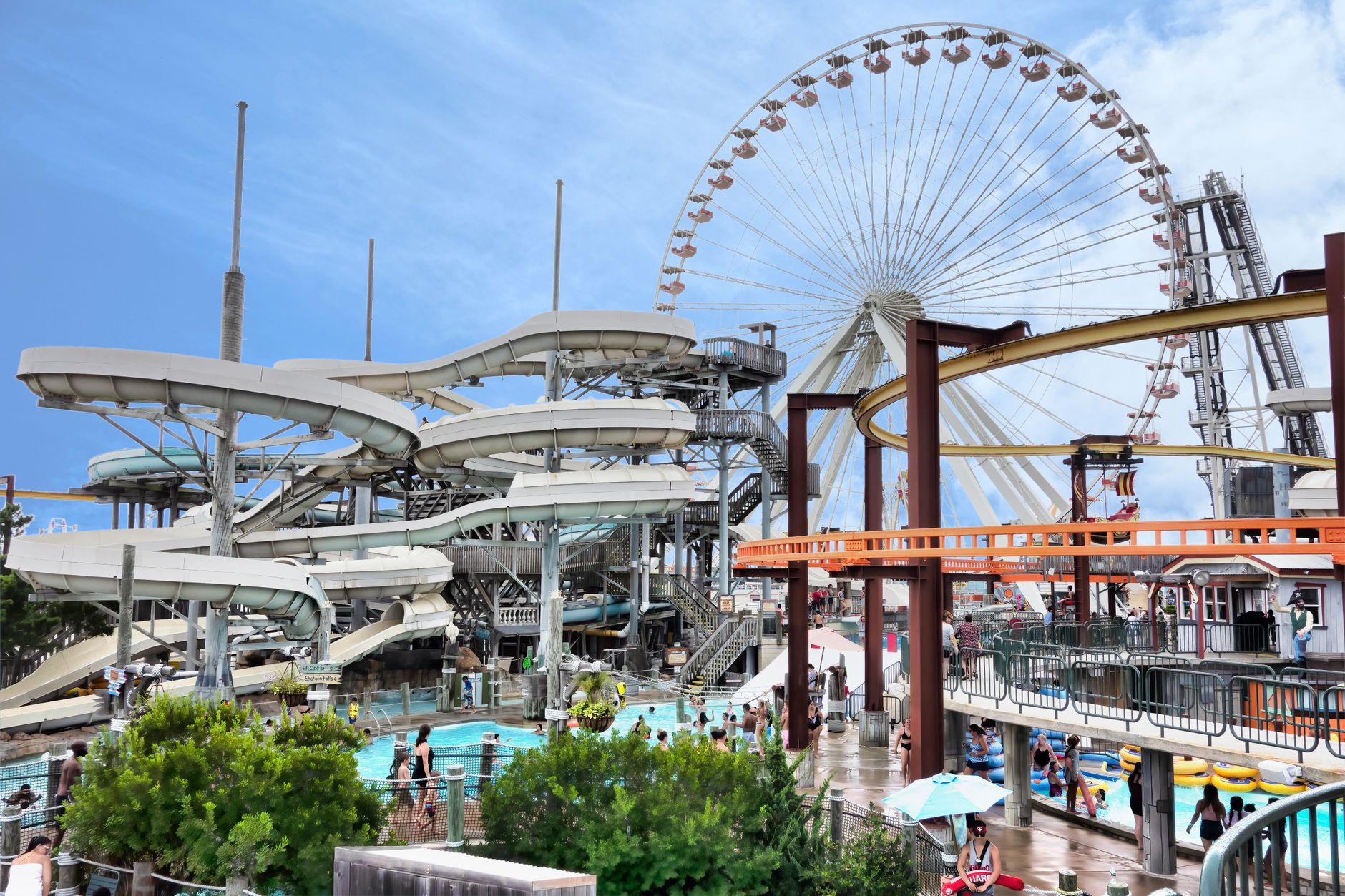 Capture the thrill of a summer day at Wildwood&rsquo;s amusement park with rides and water slides.